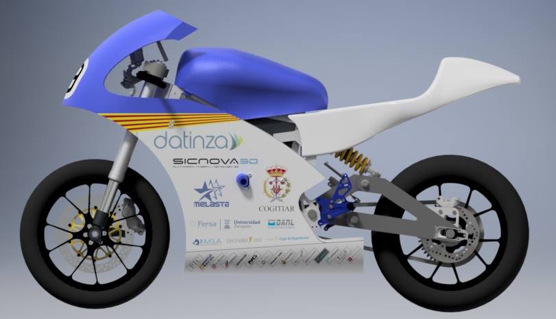 Diseño de la moto fabricada con JCR 1000 para el proyecto MotoStudent del EUPLA Racing Team